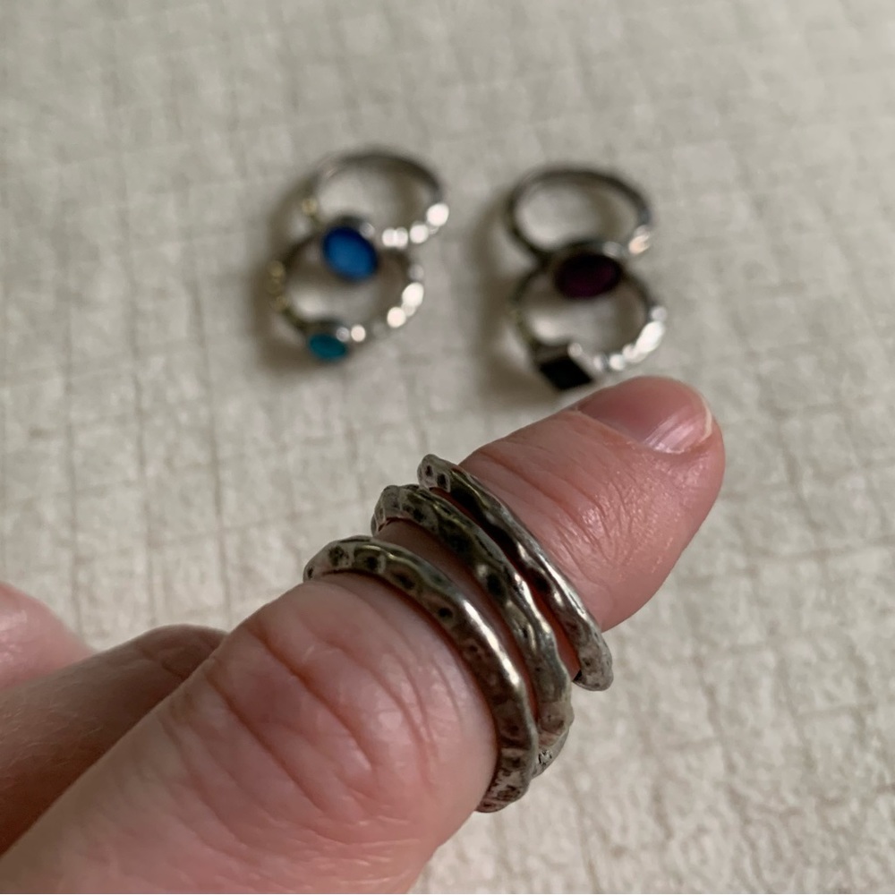 Multi-Color Crystal Stackable Ring Set - Women Jewelry Rings - Picture 10 of 14